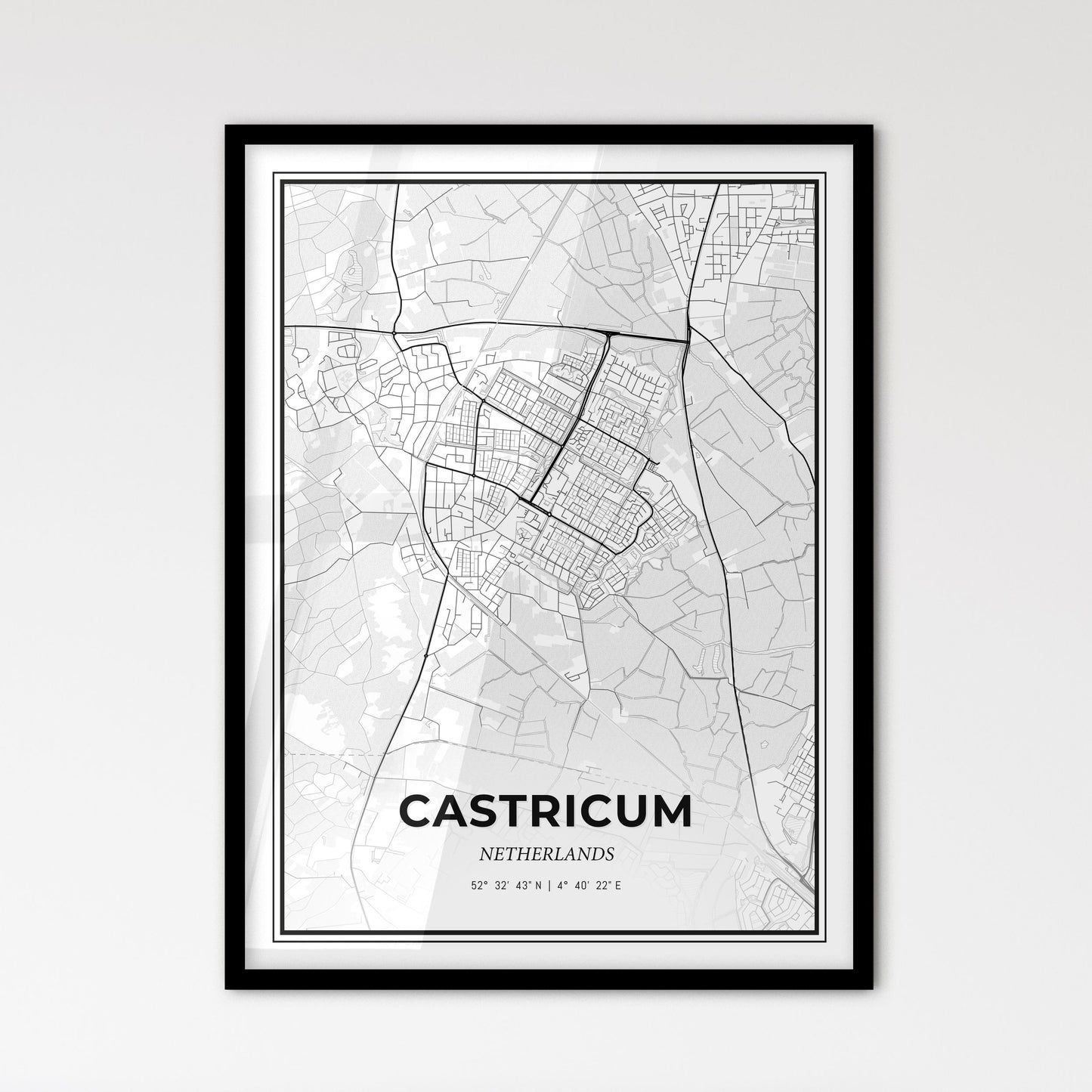  Castricum Netherlands - Scandinavian Style City Map for Modern Home Decor