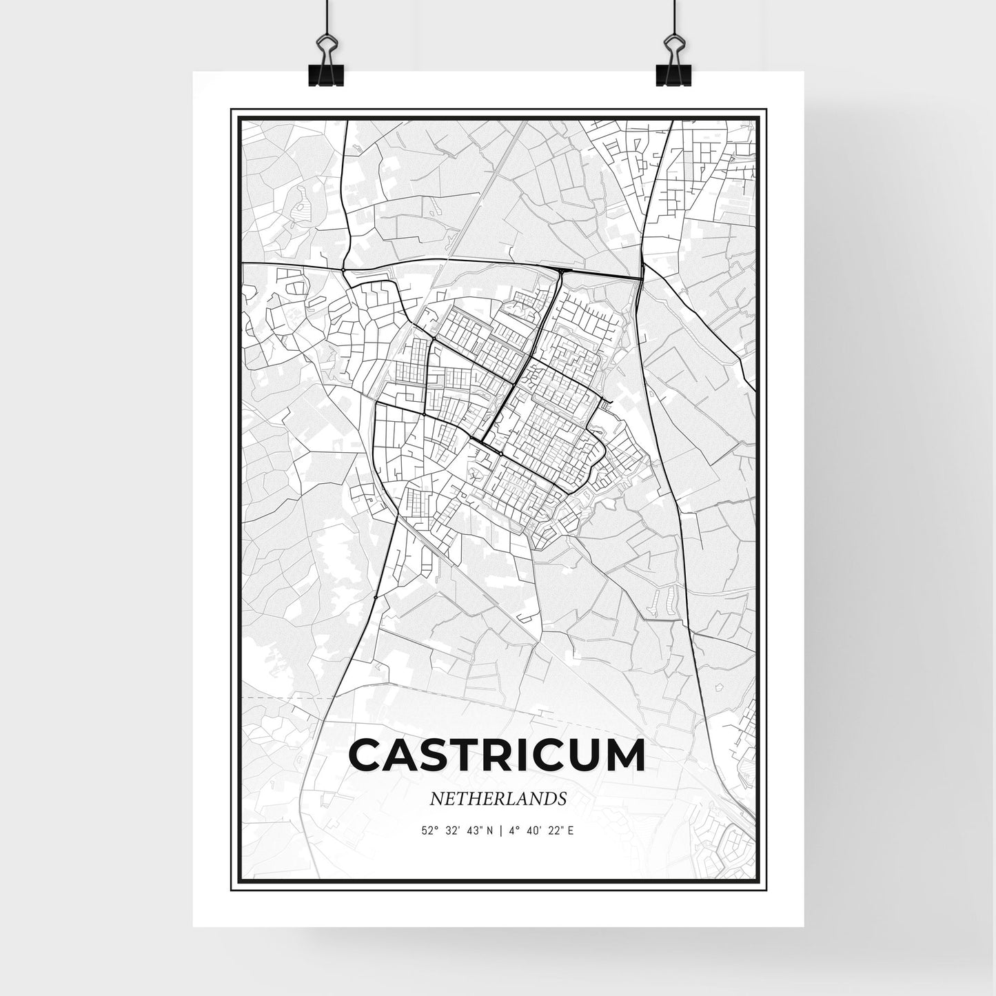  Castricum Netherlands - Premium City Map Poster