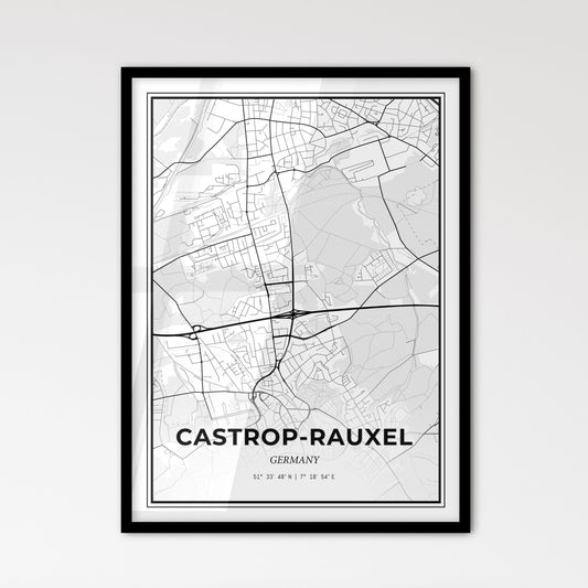 Castrop-Rauxel Germany - Scandinavian Style City Map for Modern Home Decor