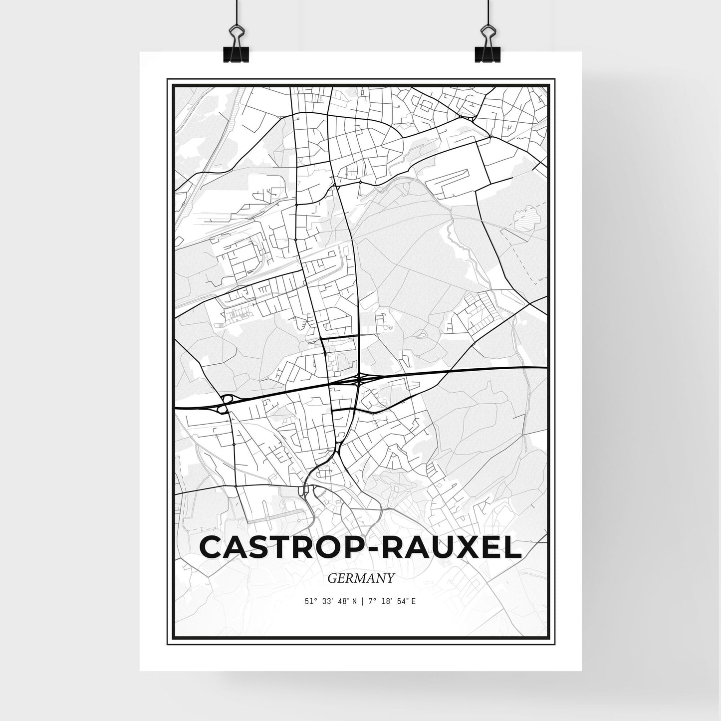 Castrop-Rauxel Germany - Premium City Map Poster