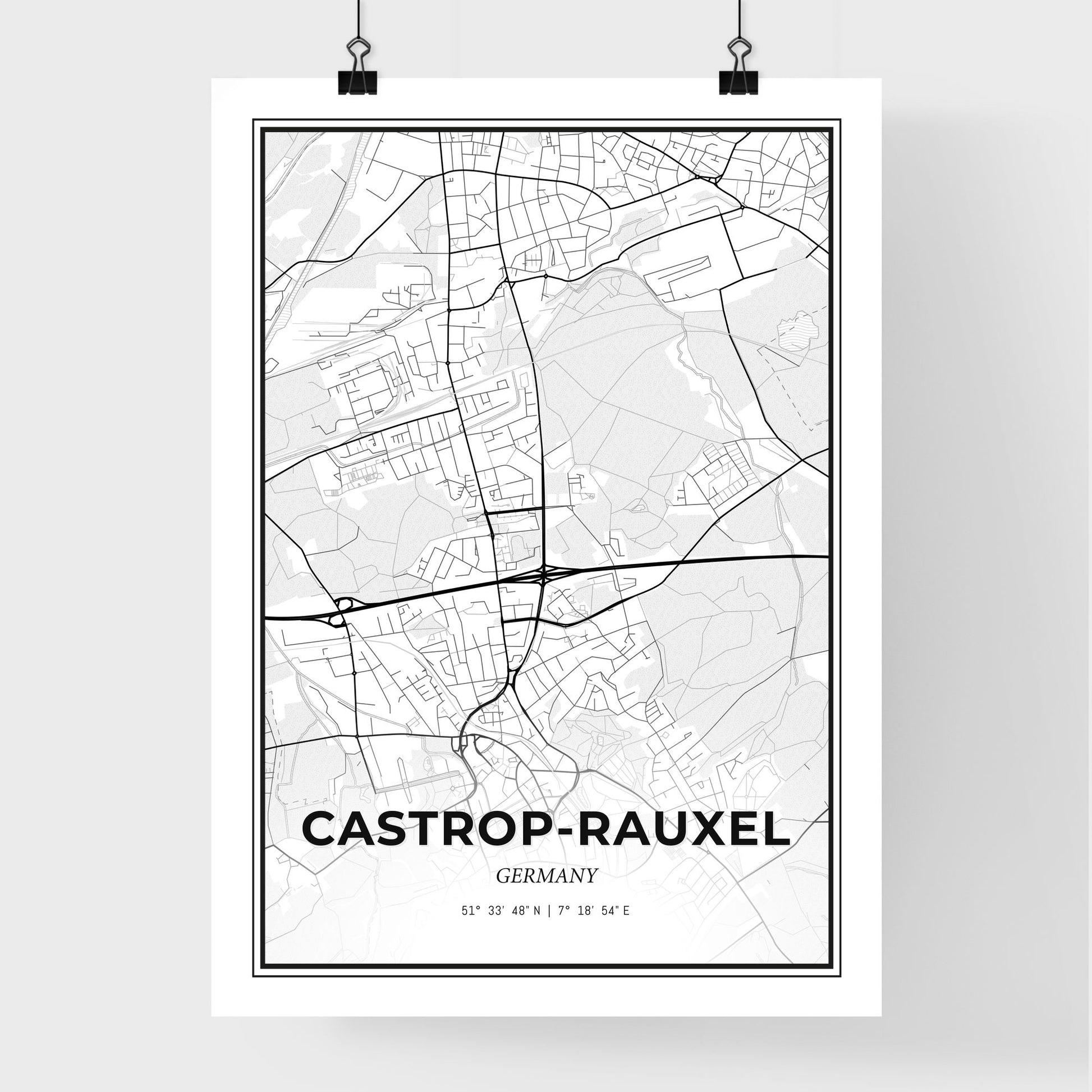 Castrop-Rauxel Germany - Premium City Map Poster