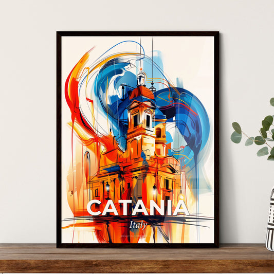 Vibrant Catania , Italy - A Painting Of A Building