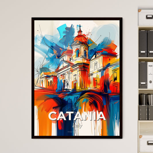 Vibrant Catania , Italy - A Painting Of A Building