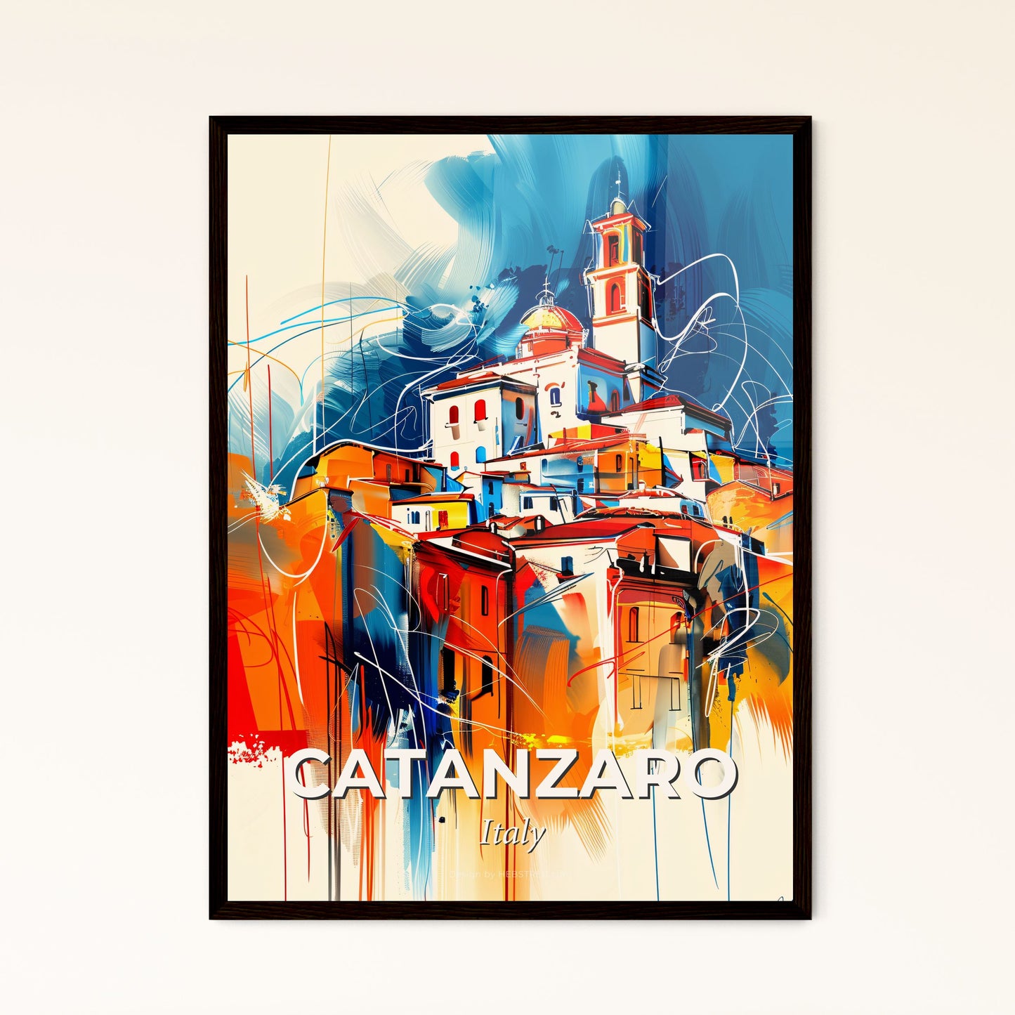 Vibrant Catanzaro, Italy - A Painting Of A City