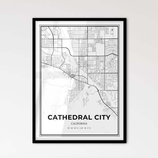 Cathedral City California - Scandinavian Style City Map for Modern Home Decor