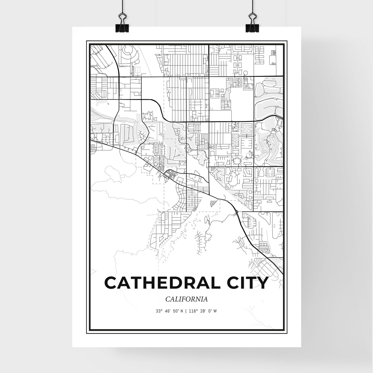 Cathedral City California - Premium City Map Poster