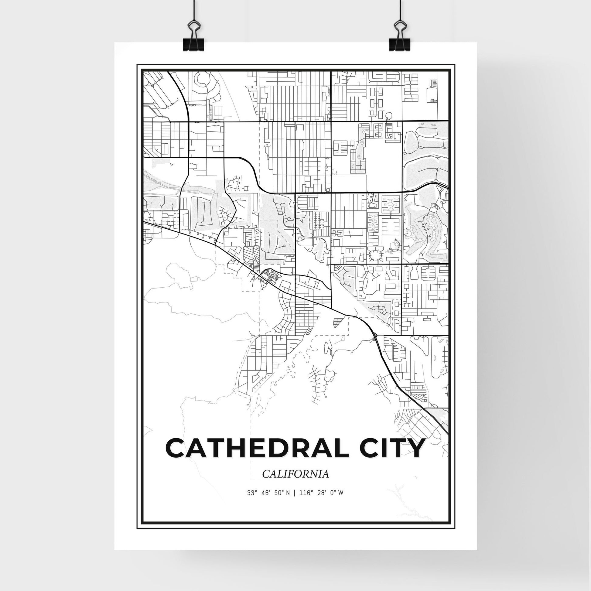 Cathedral City California - Premium City Map Poster