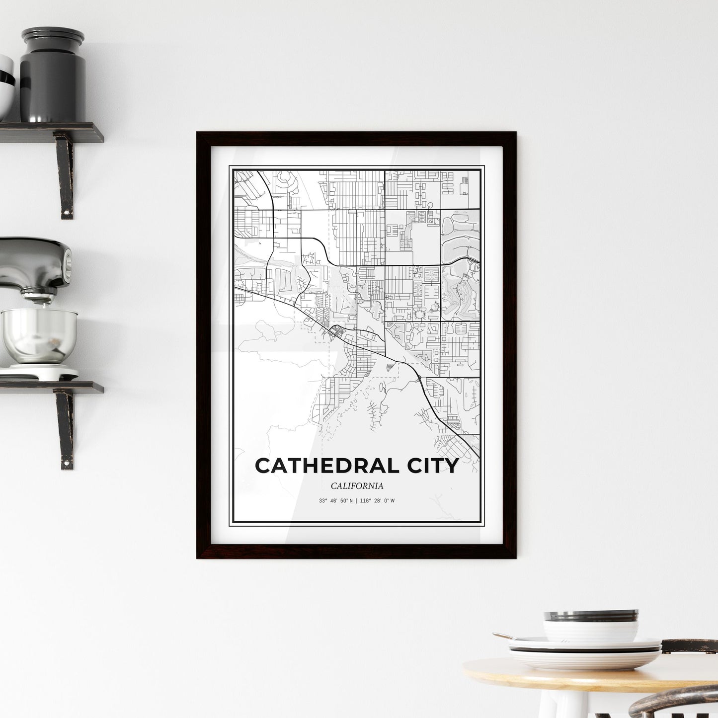 Cathedral City California - Minimal City Map