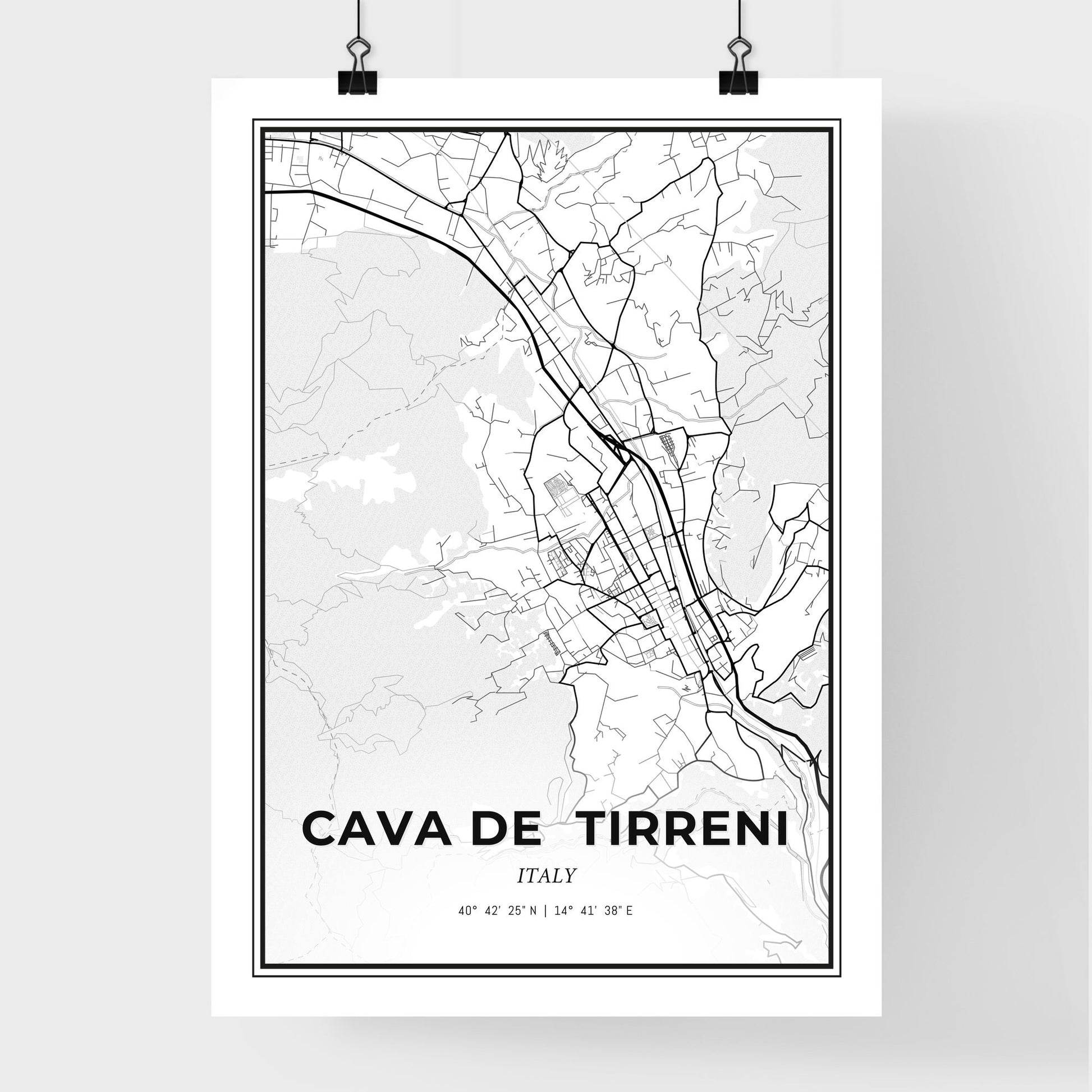 Cava de  Tirreni Italy - Premium City Map Poster