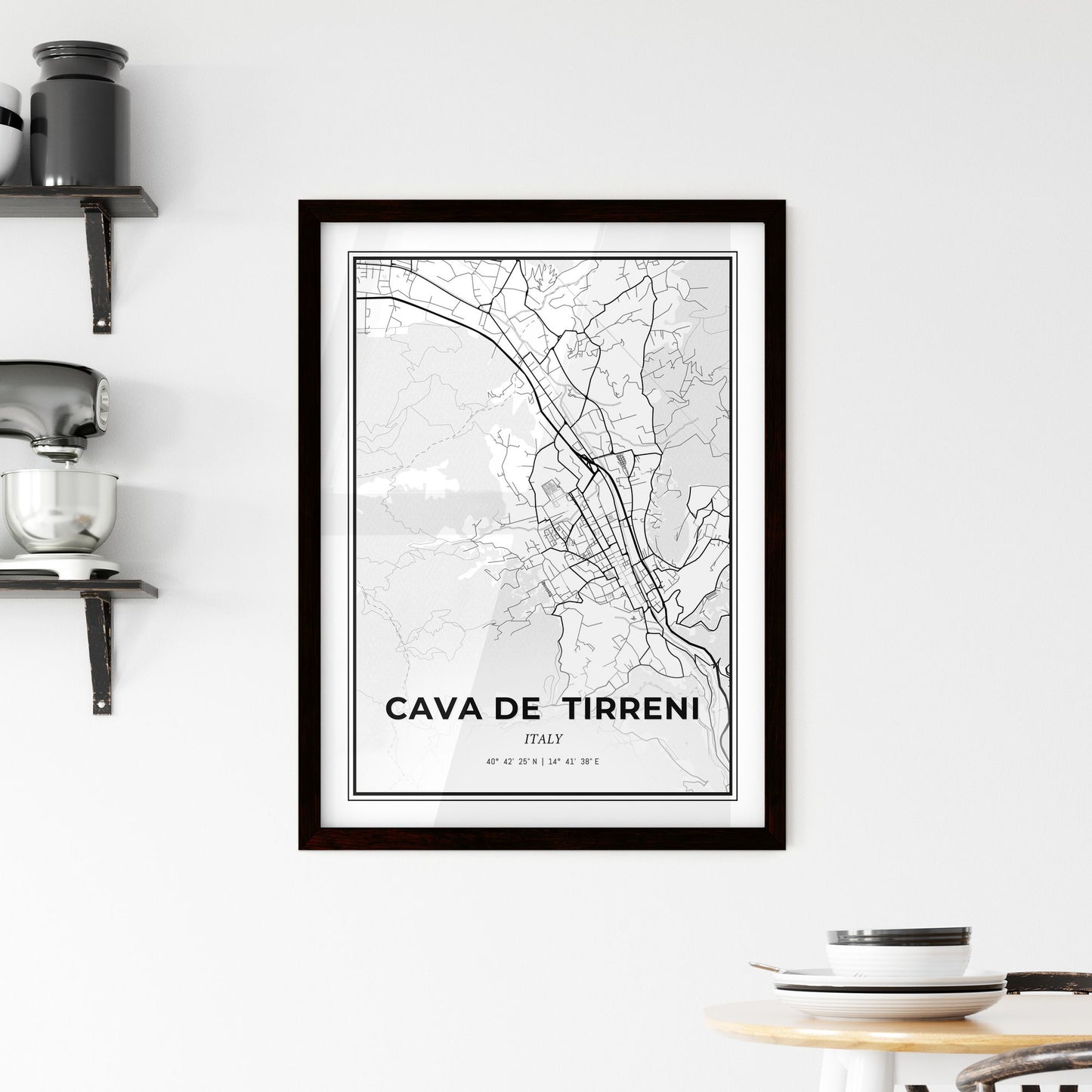 Cava de  Tirreni Italy - Minimal City Map