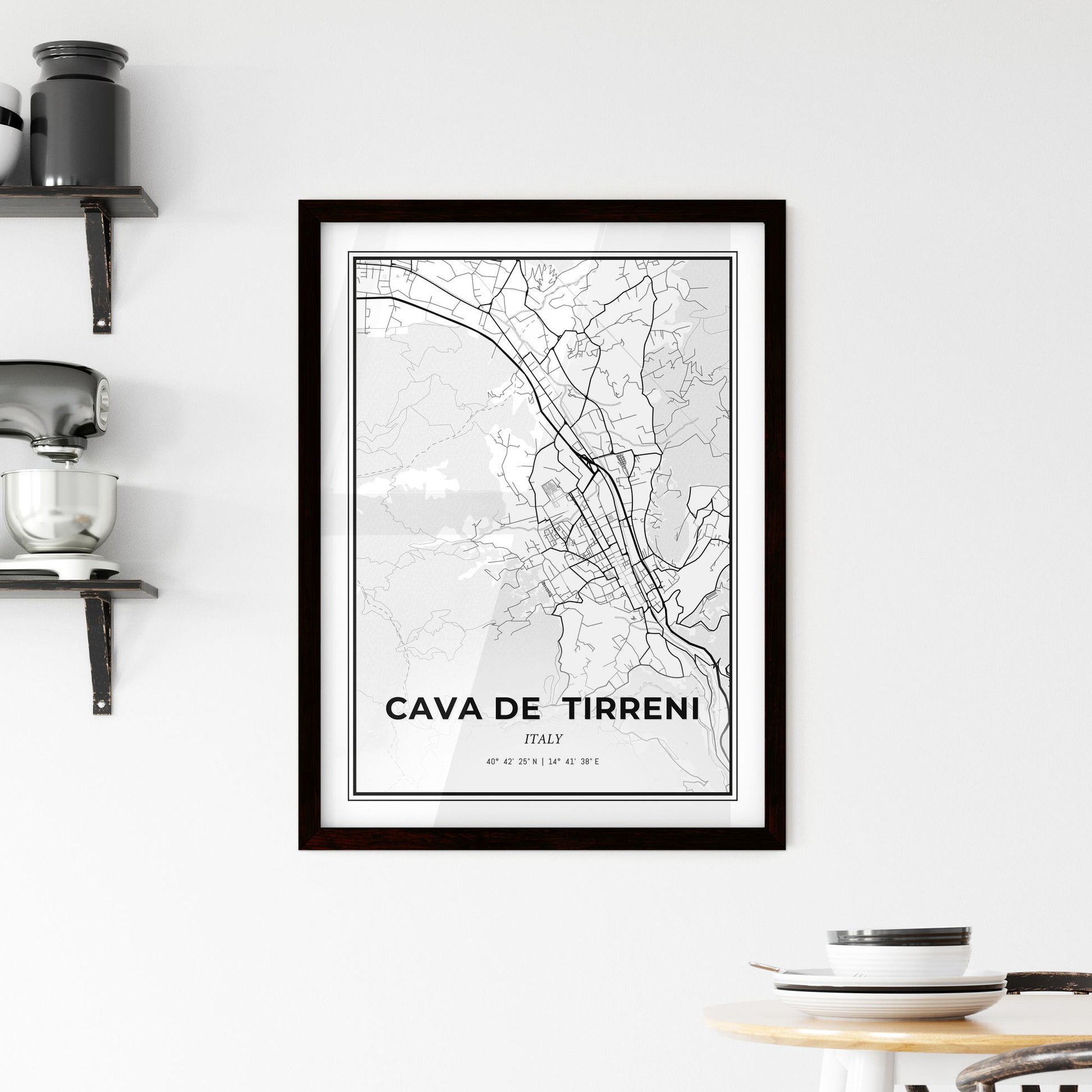 Cava de  Tirreni Italy - Minimal City Map