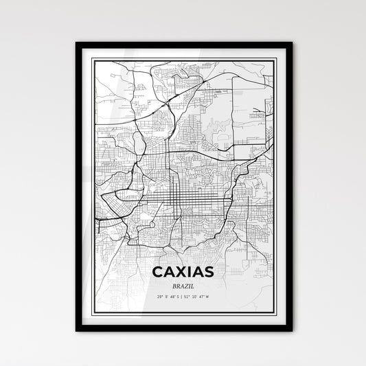 Caxias Brazil - Scandinavian Style City Map for Modern Home Decor