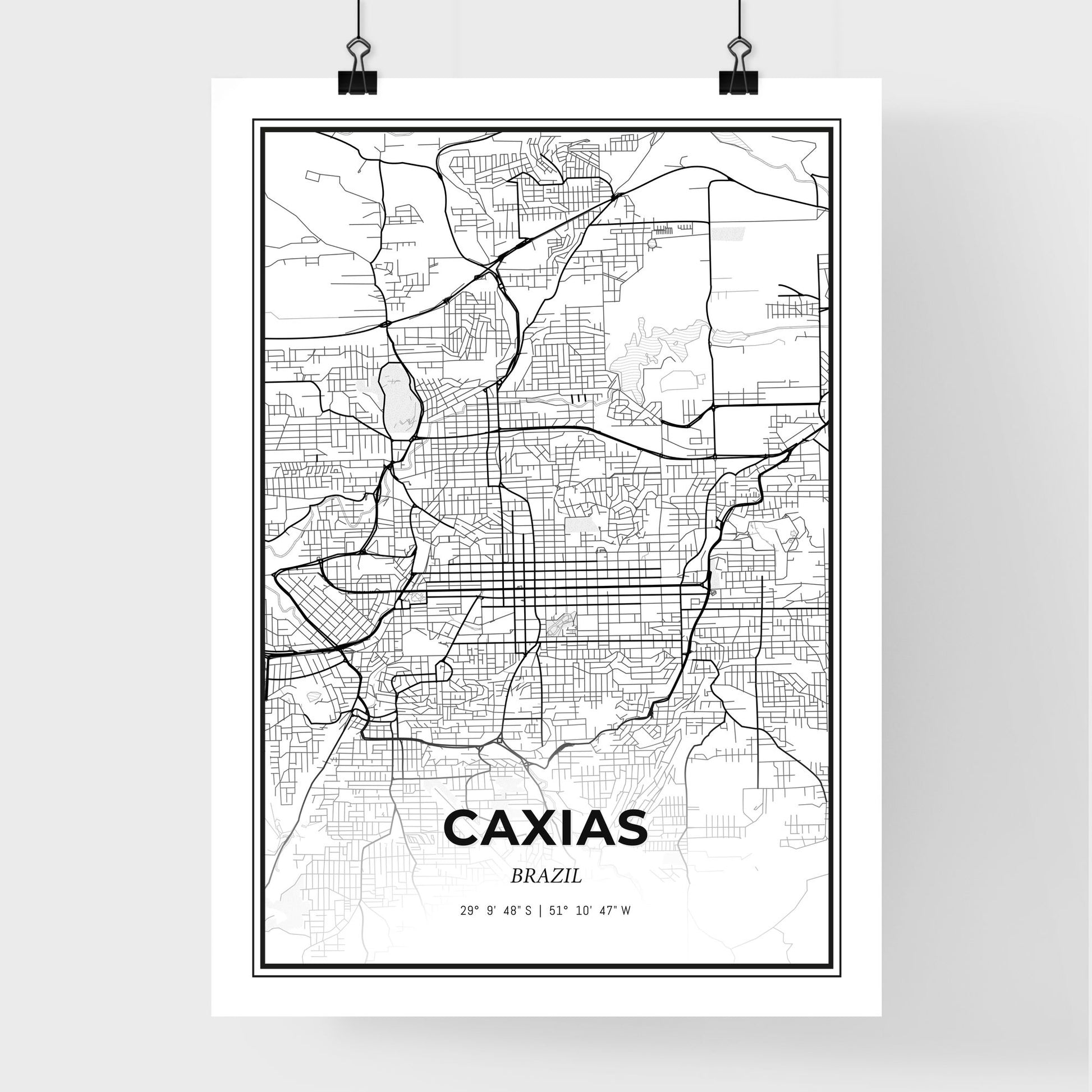 Caxias Brazil - Premium City Map Poster