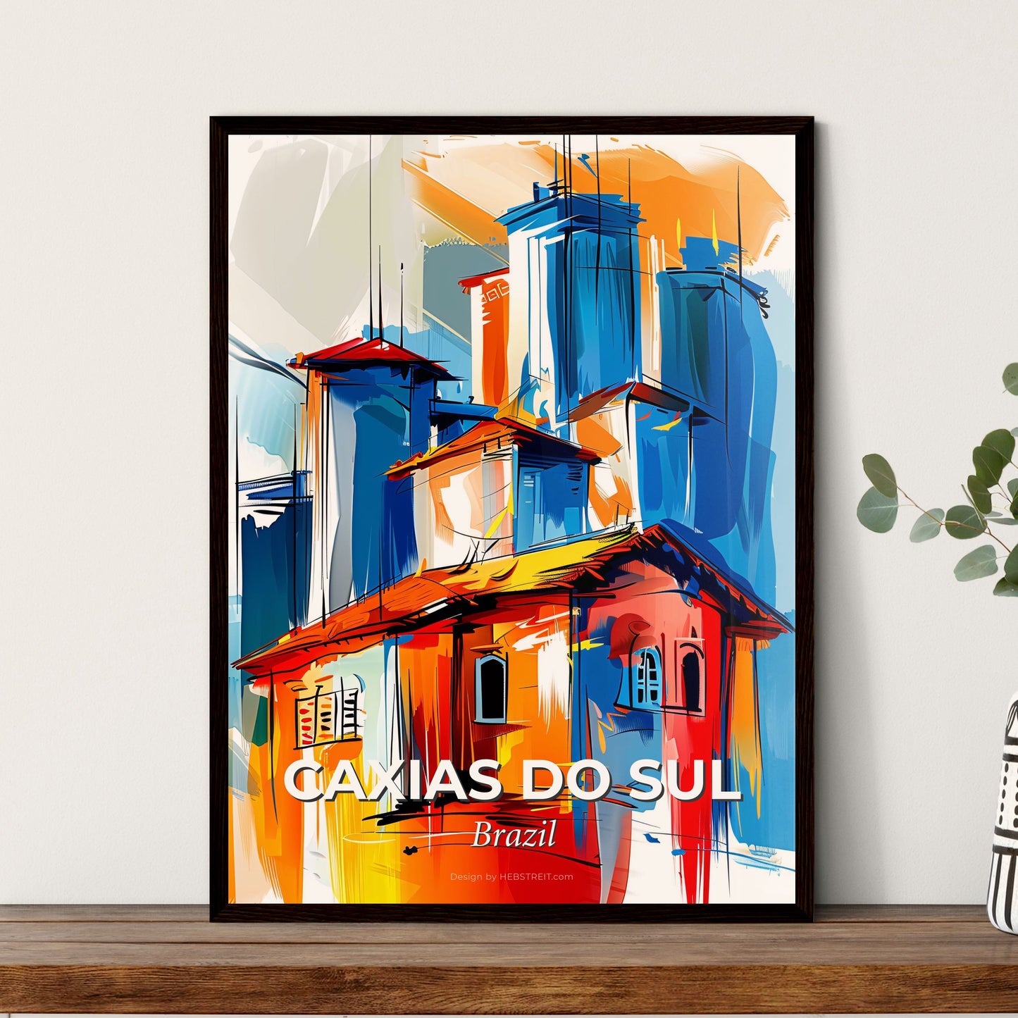 Vibrant Caxias Do Sul, Brazil - A Painting Of A Building