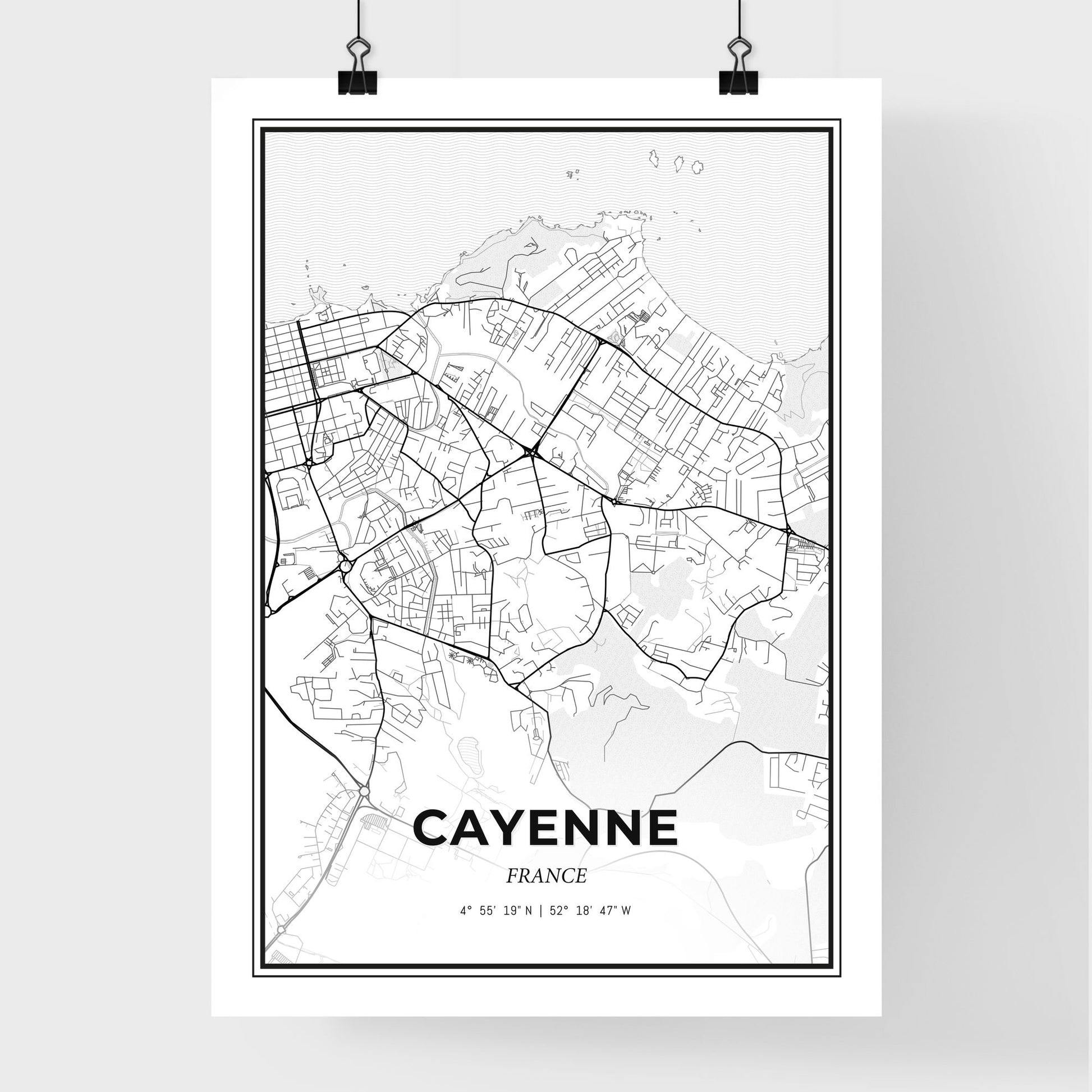 Cayenne France - Premium City Map Poster