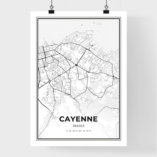 Cayenne France - Premium City Map Poster