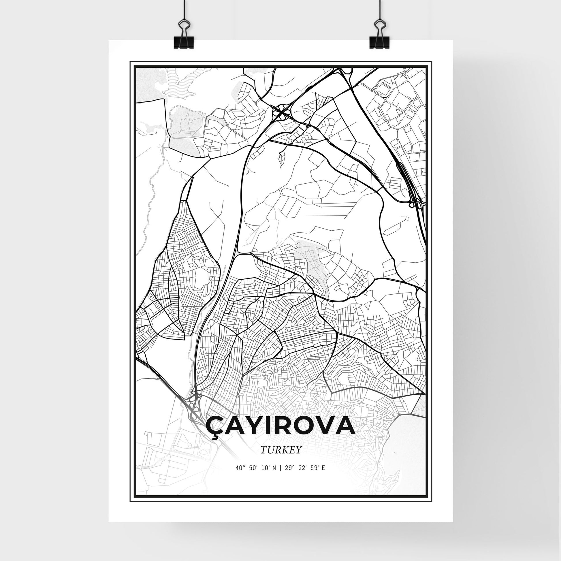Çayırova Turkey - Premium City Map Poster