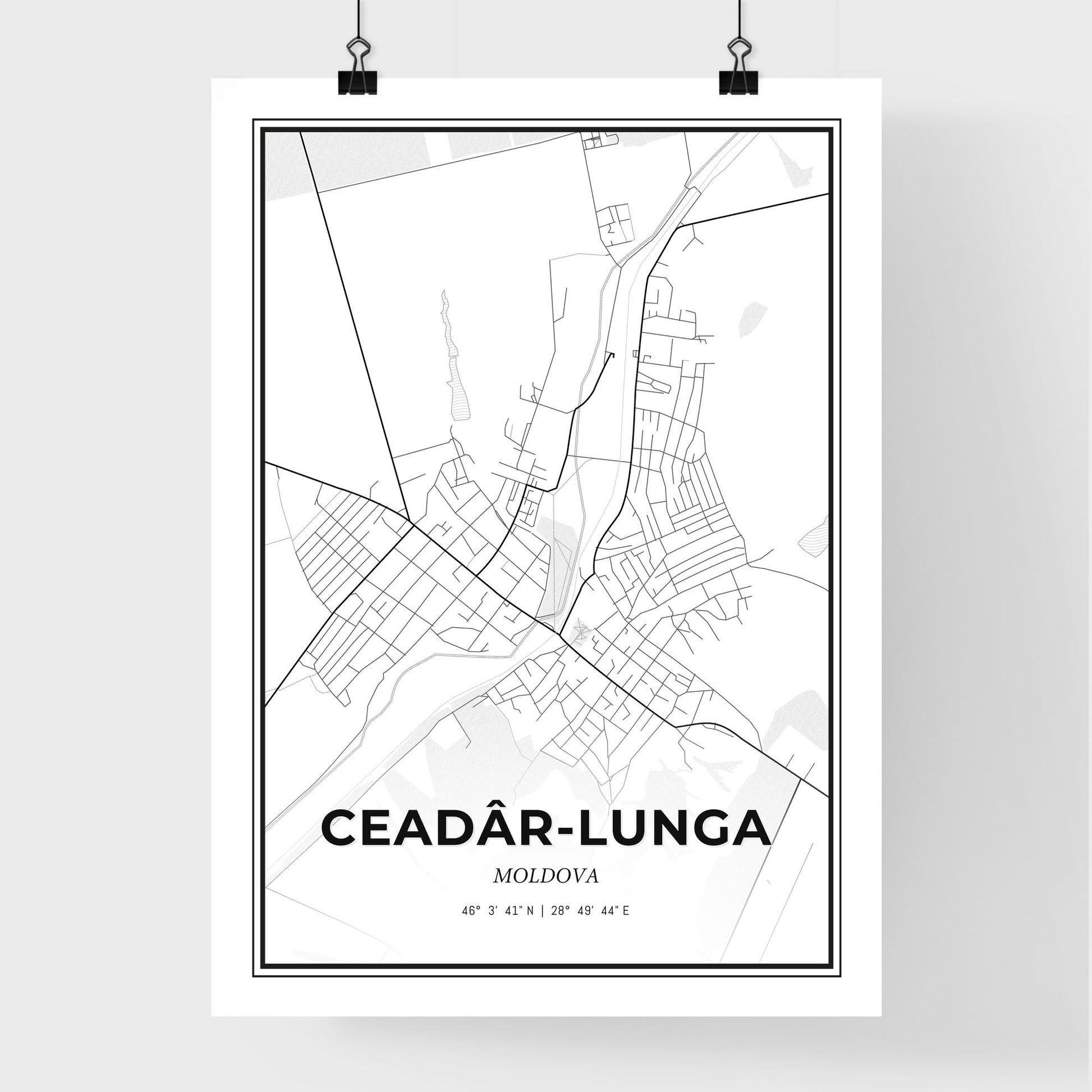 Ceadâr-Lunga Moldova - Premium City Map Poster