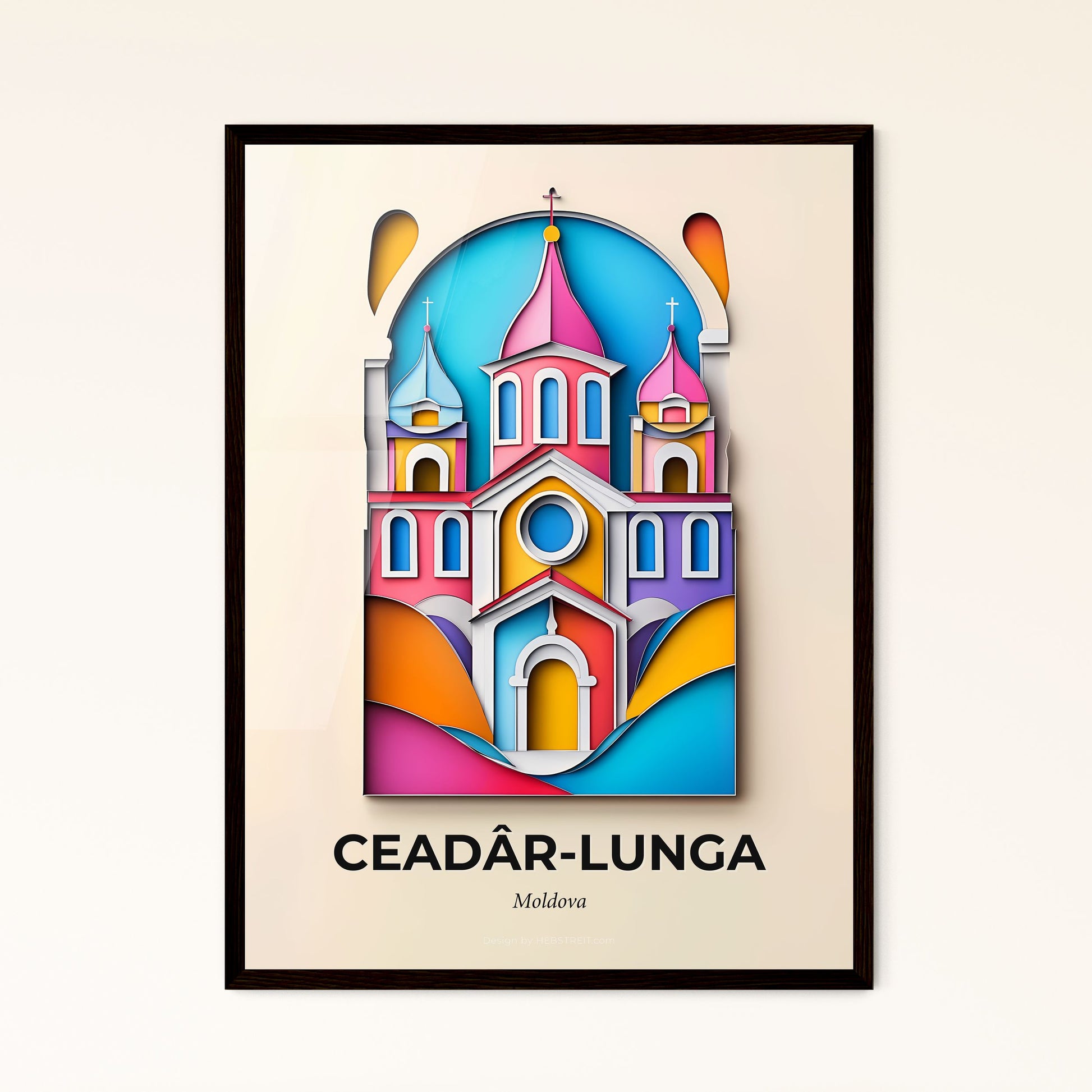 Vivid Ceadâr-Lunga, Moldova - a colorful church with a heart shaped balloon