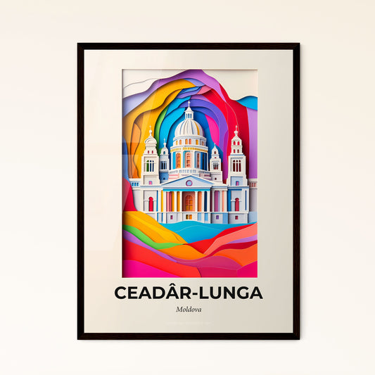 Vivid Ceadâr-Lunga, Moldova - a building with a rainbow colored background