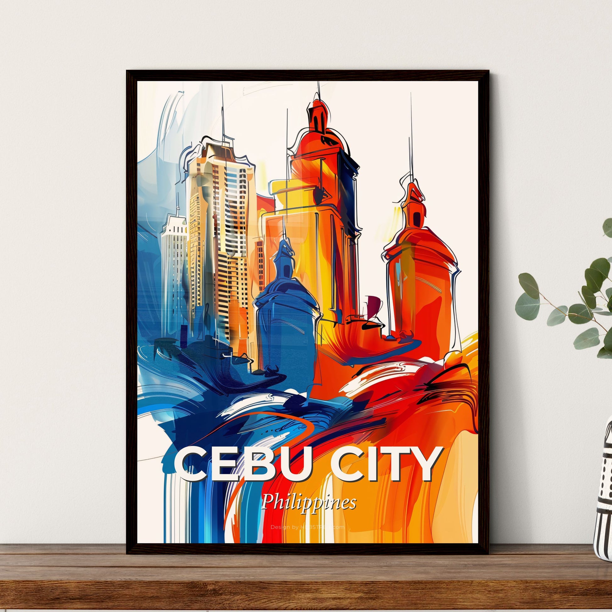 Vibrant Cebu City, Philippines - A Colorful Cityscape With Towers