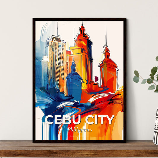 Vibrant Cebu City, Philippines - A Colorful Cityscape With Towers