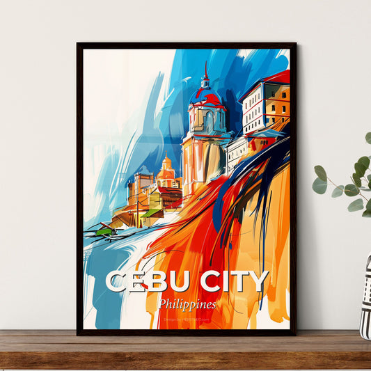 Vibrant Cebu City, Philippines - A Painting Of A City