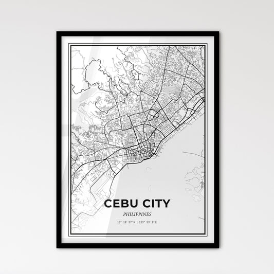 Cebu City Philippines - Scandinavian Style City Map for Modern Home Decor
