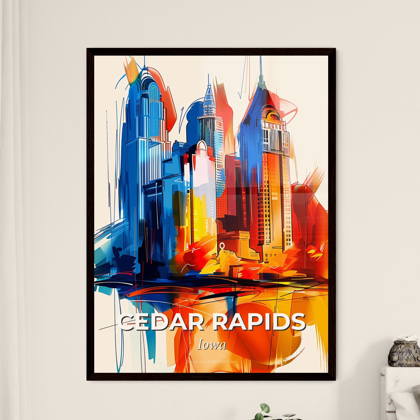 Vibrant Cedar Rapids, Iowa - A Colorful Cityscape With Many Buildings