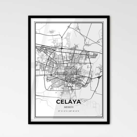 Celaya Mexico - Scandinavian Style City Map for Modern Home Decor