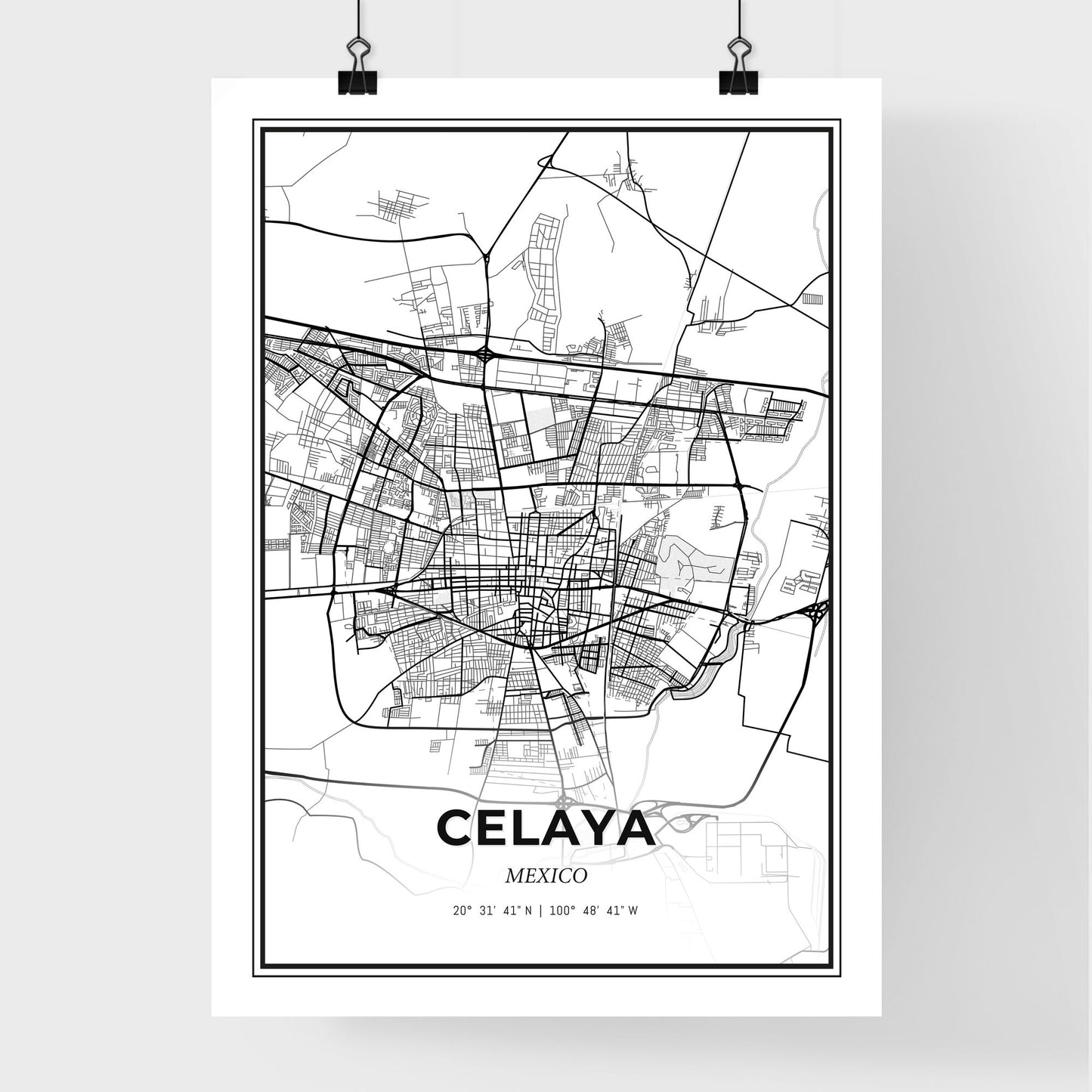 Celaya Mexico - Premium City Map Poster