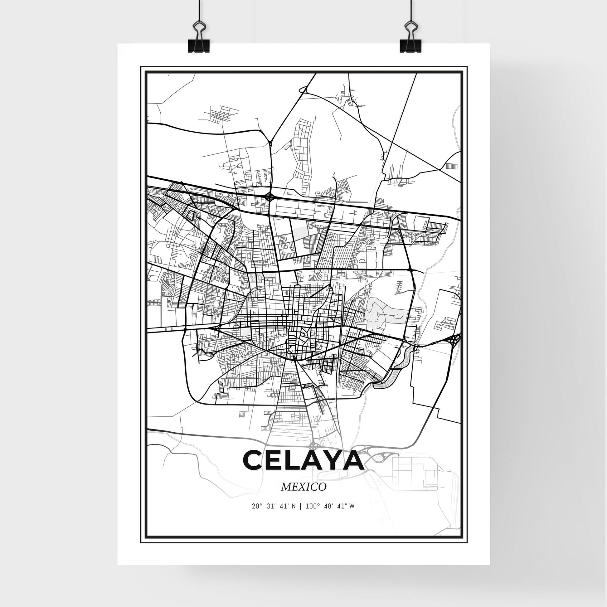 Celaya Mexico - Premium City Map Poster