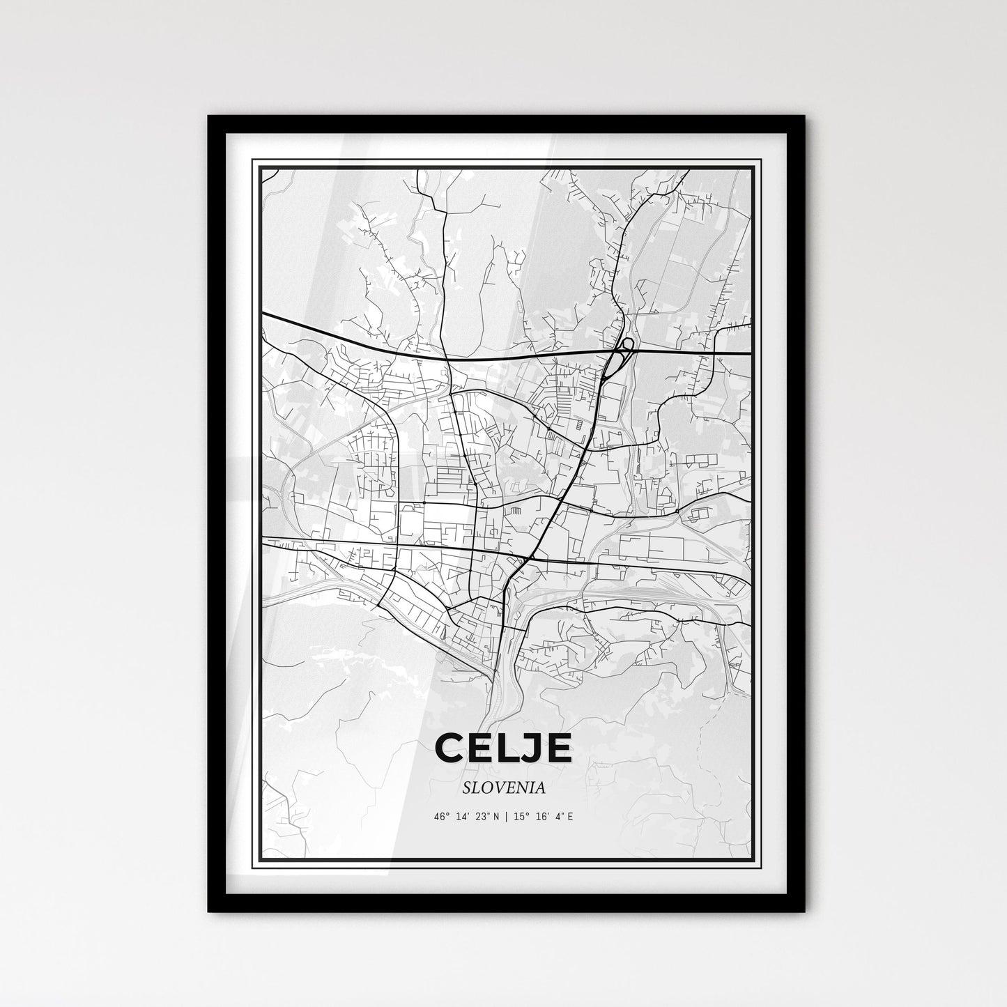 Celje Slovenia - Scandinavian Style City Map for Modern Home Decor