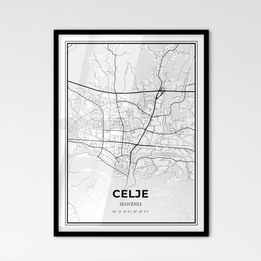 Celje Slovenia - Scandinavian Style City Map for Modern Home Decor