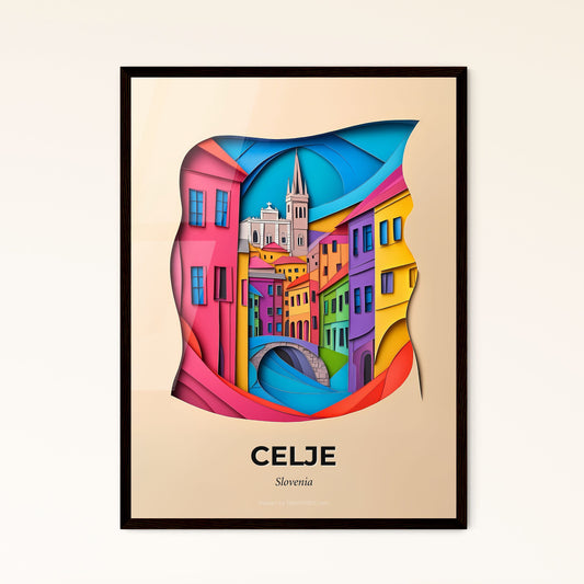 Vivid Celje, Slovenia - a paper cut of a city with palm trees