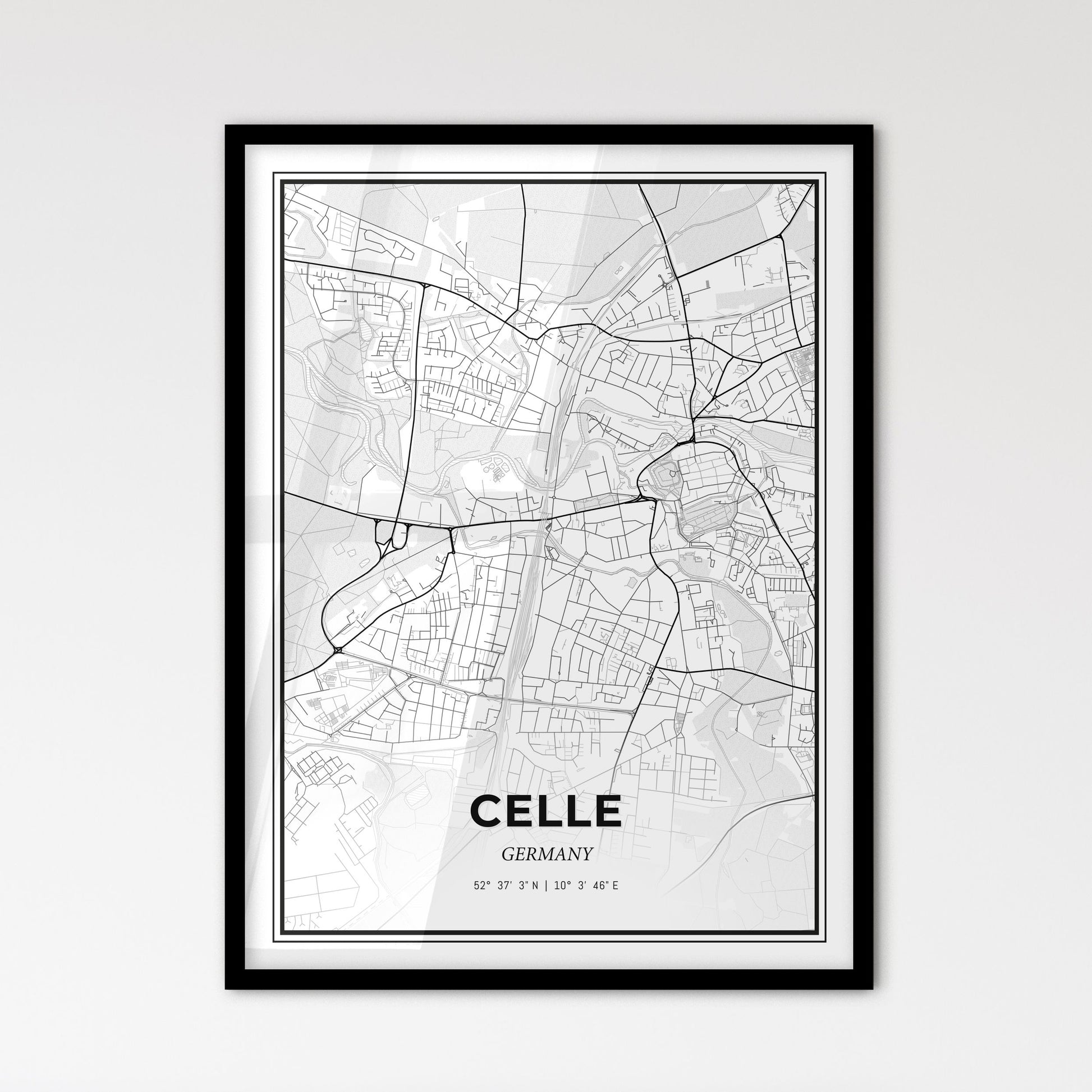 Celle Germany - Scandinavian Style City Map for Modern Home Decor