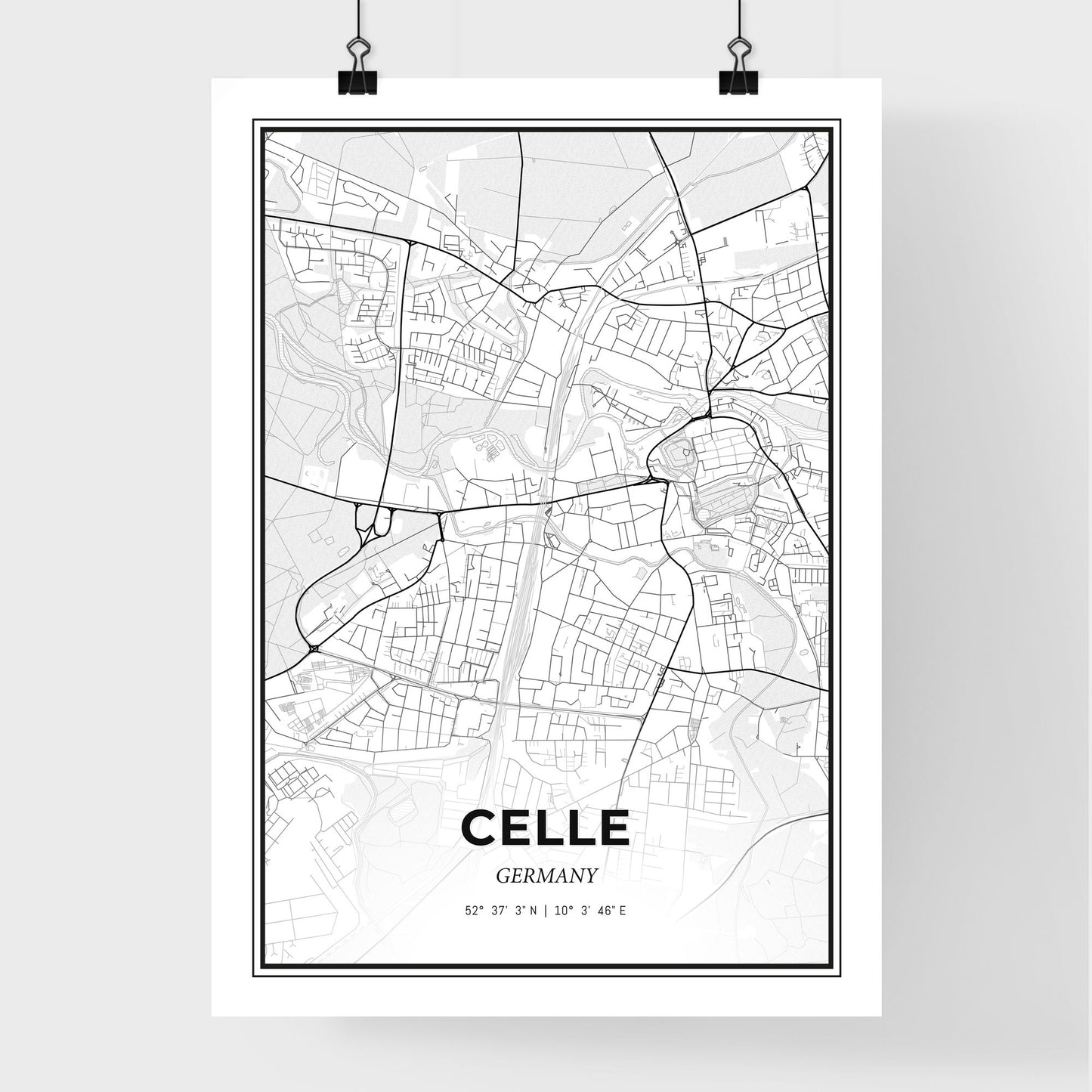 Celle Germany - Premium City Map Poster