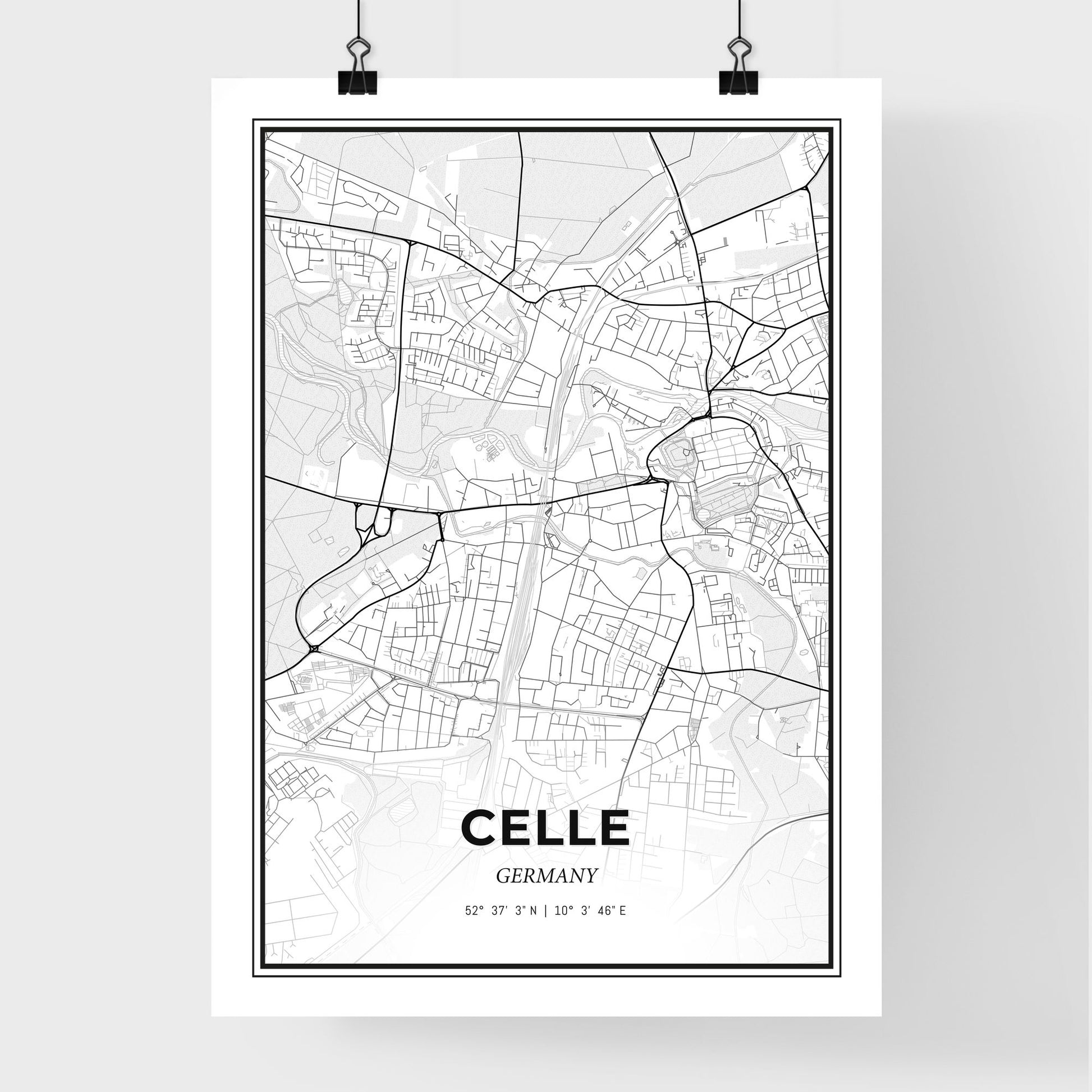 Celle Germany - Premium City Map Poster