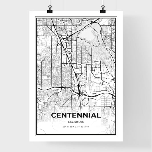 Centennial Colorado - Premium City Map Poster
