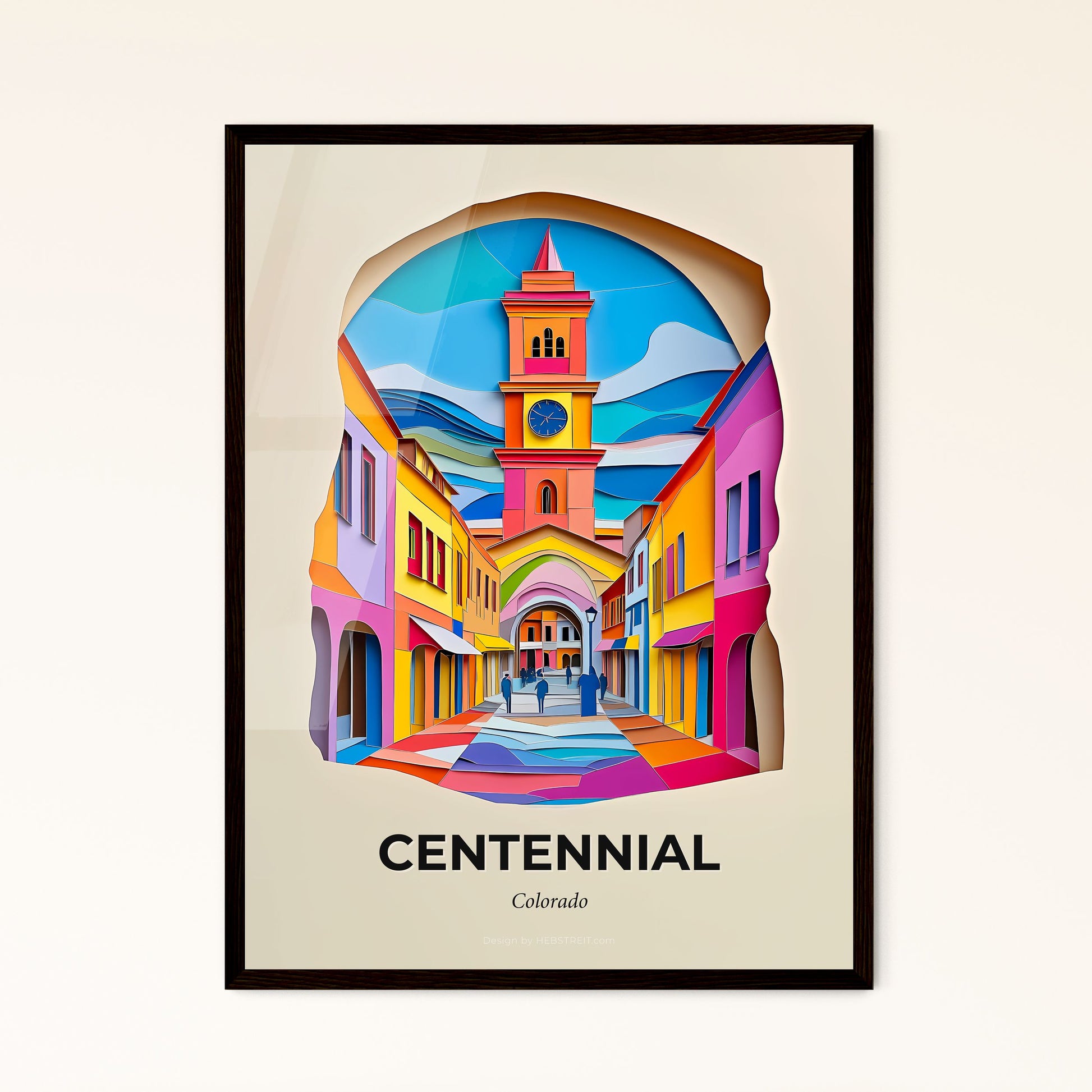 Vivid Centennial, Colorado - a colorful city with a clock tower in the middle