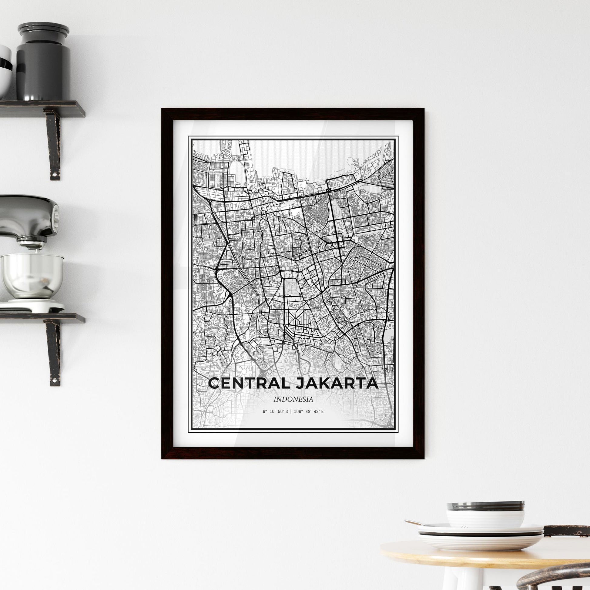 Central Jakarta Indonesia - Minimal City Map