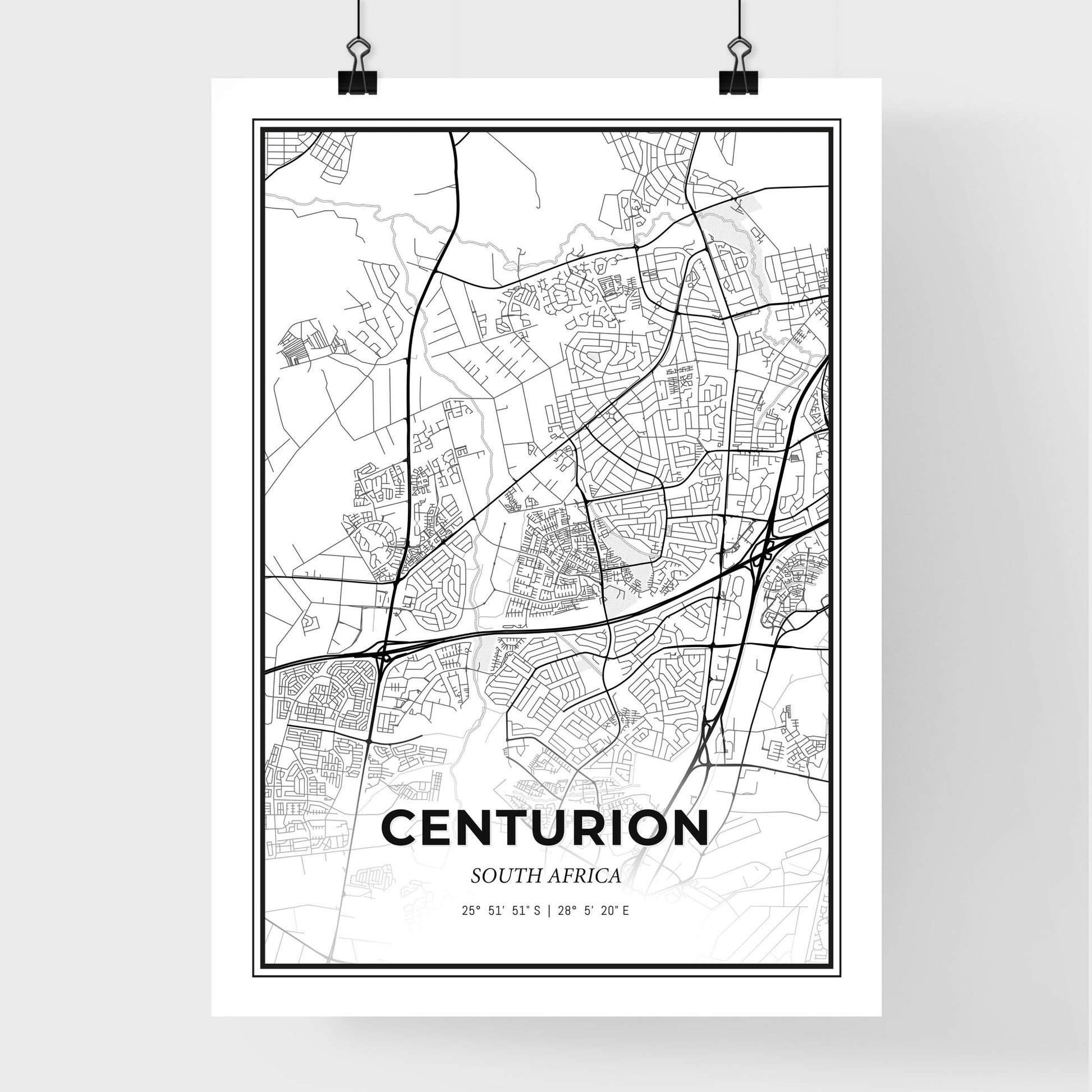 Centurion South Africa - Premium City Map Poster
