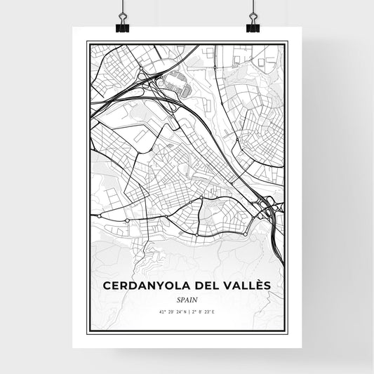 Cerdanyola del Vallès Spain - Premium City Map Poster