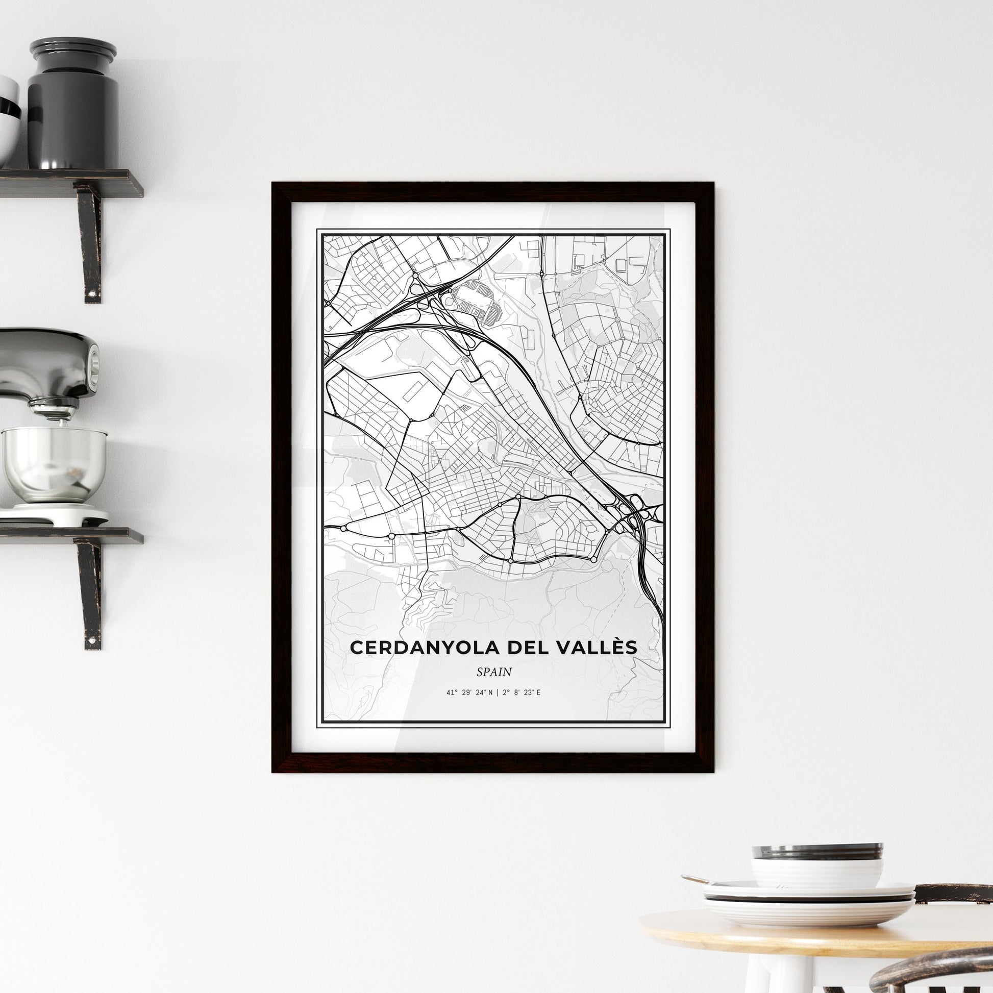 Cerdanyola del Vallès Spain - Minimal City Map
