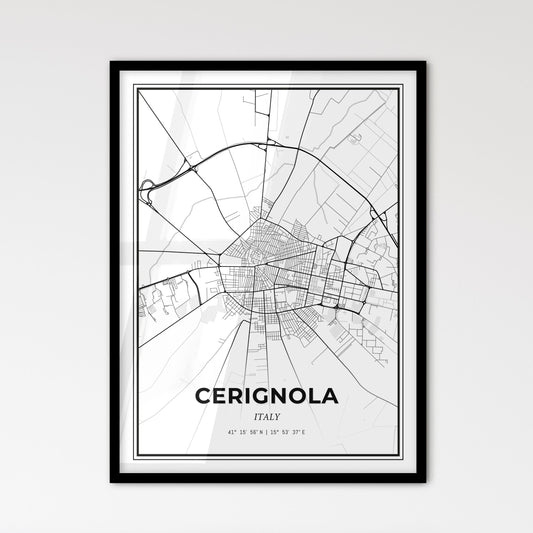 Cerignola Italy - Scandinavian Style City Map for Modern Home Decor