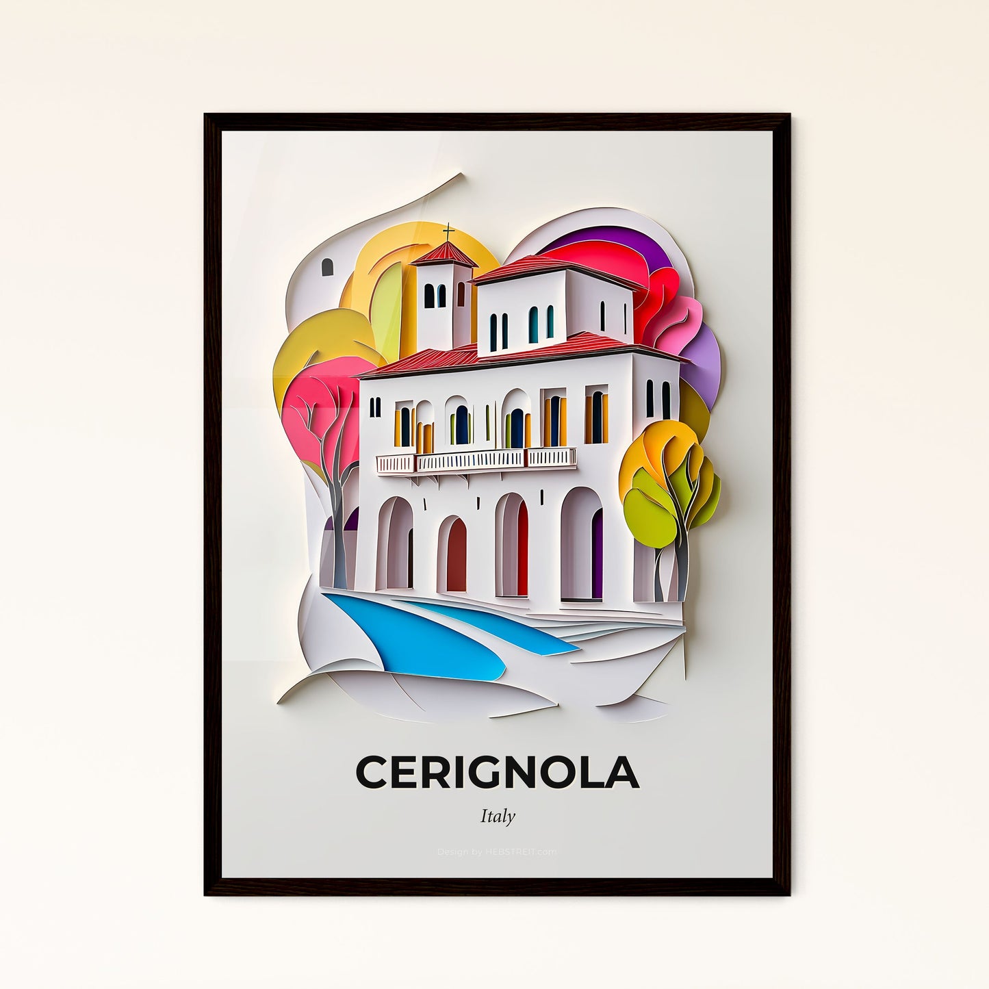 Vivid Cerignola, Italy - a paper cut of a house with a river running through it