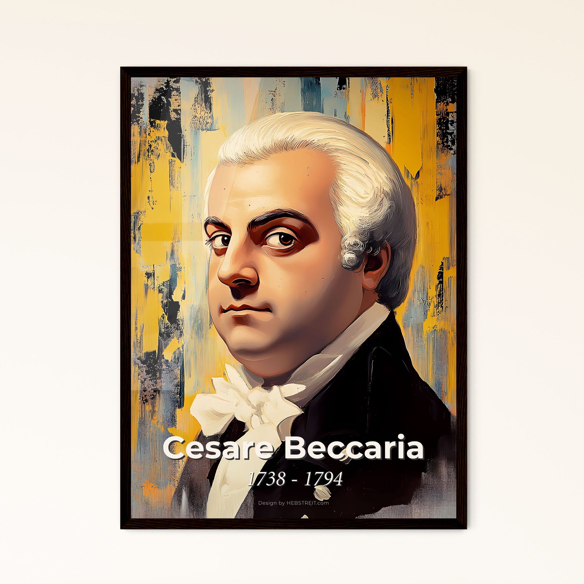 Portrait of Cesare Beccaria, 1738 - 1794. Impressionistic painting of a man in a suit.