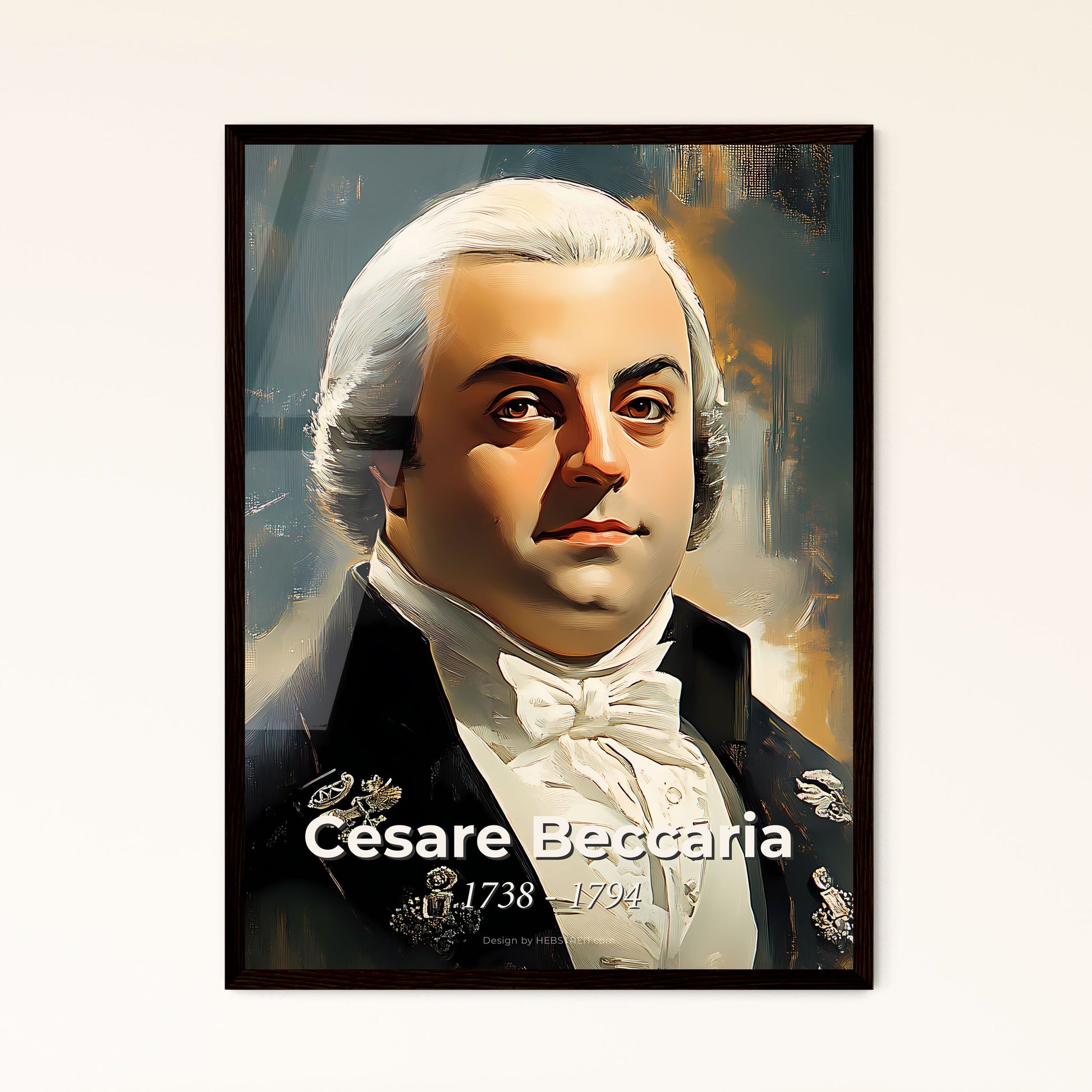 Portrait of Cesare Beccaria, 1738 - 1794. Impressionistic painting of a man in a suit.