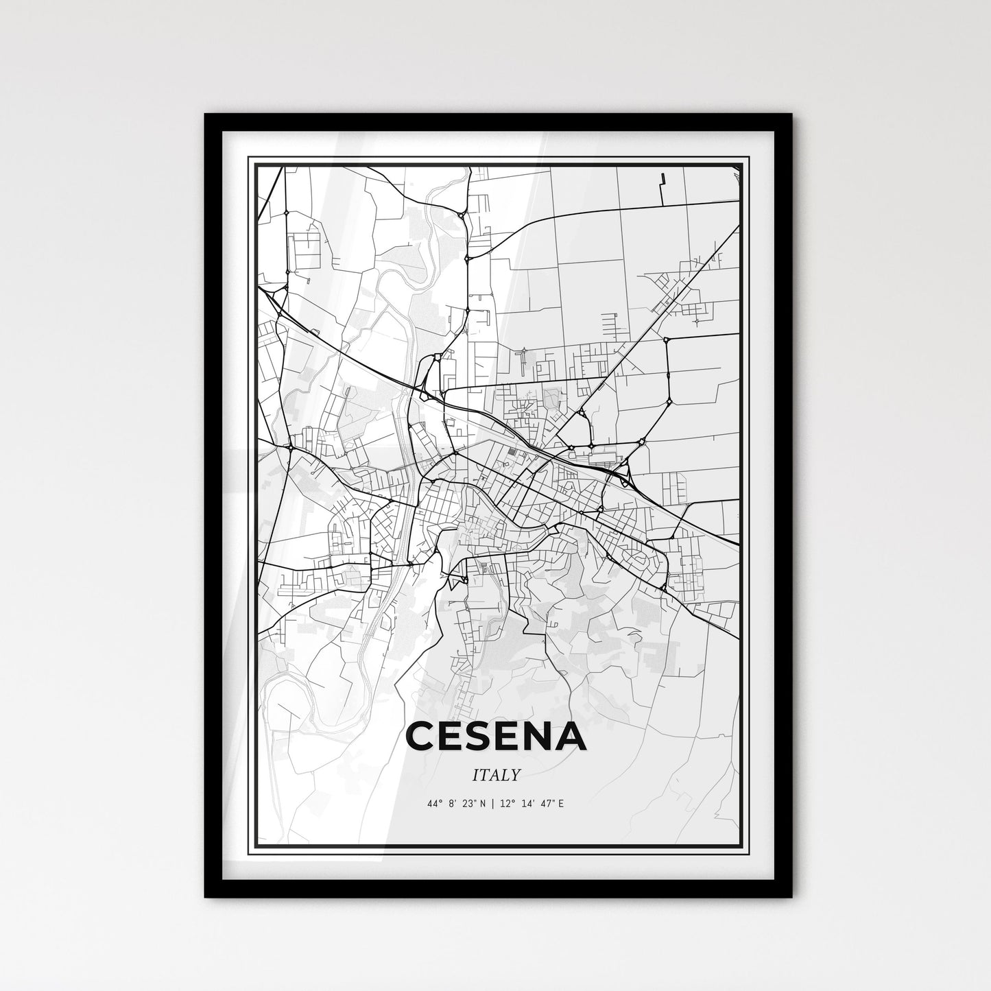 Cesena Italy - Scandinavian Style City Map for Modern Home Decor