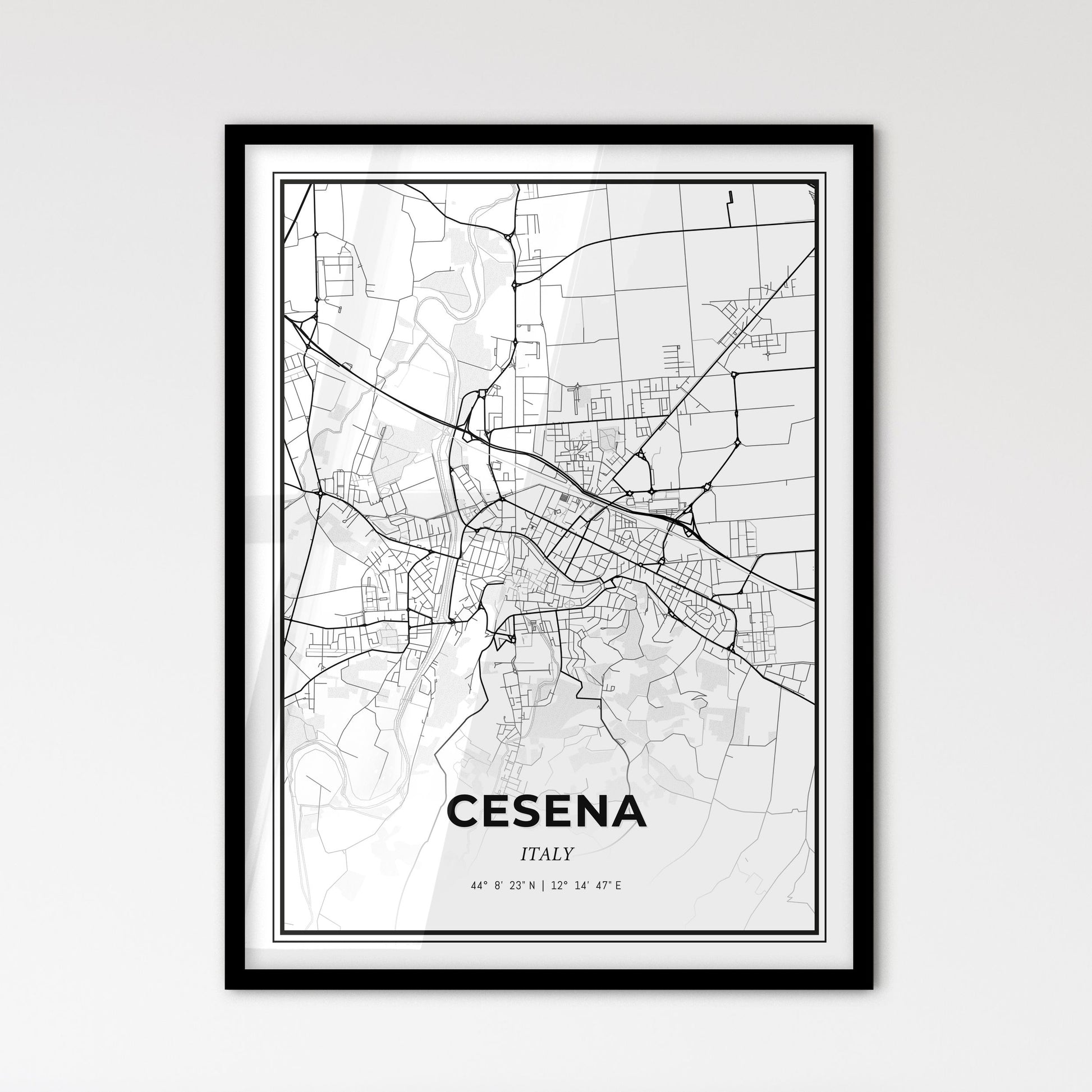 Cesena Italy - Scandinavian Style City Map for Modern Home Decor